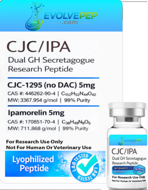 CJC-1295 (noDac)/Ipamorelin GHRoute™️ Dual GH Secretagogue Research Peptide 5/5mg